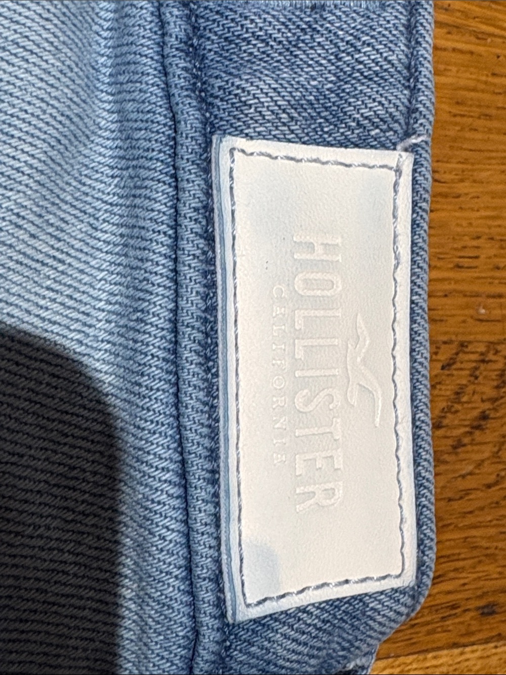 Hollister Two-Tone Patchwork Light & Dark Blue Wide Leg Jeans-24x31 - Picture 6 of 7